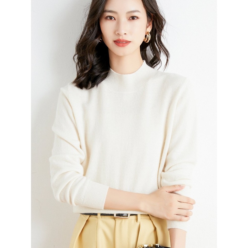 春秋新款大码毛衣女士宽松显瘦半高领针织衫套头内搭长袖打底衫潮,女装/女士精品,羊绒衫,淘宝优惠券,粉丝福利购,淘宝优惠卷