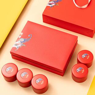 新款茶叶包装盒空礼盒红绿茶小泡袋铁罐一斤装通用中式包装可定制