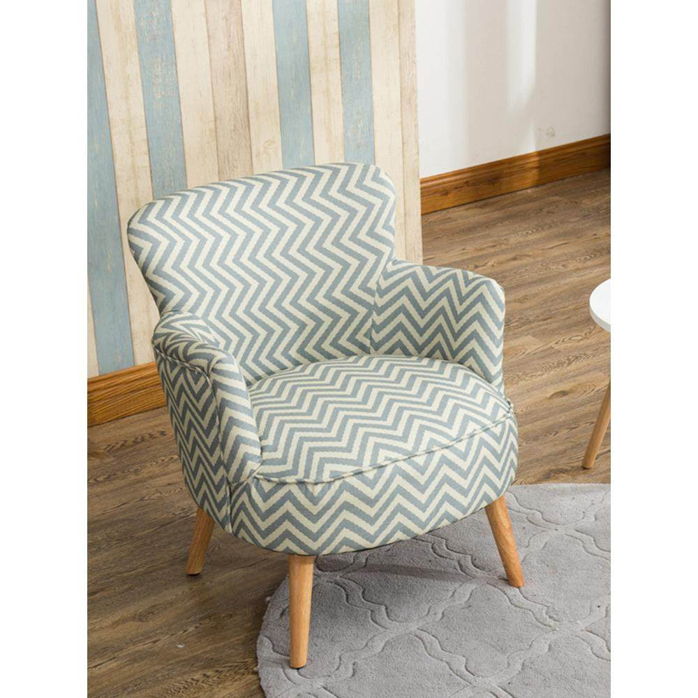 斯堪的纳维亚单人座小沙发布艺凳客厅单人椅卧室座椅阳台休闲沙发