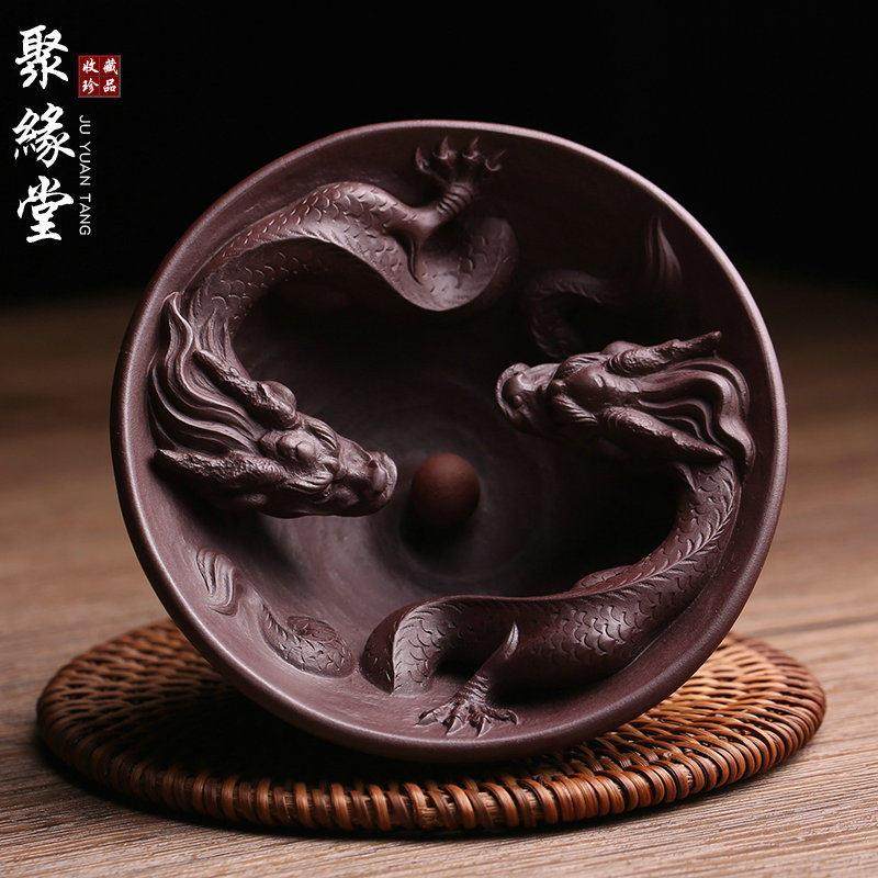 宜兴原矿紫砂主人杯茶杯双龙戏珠品茗杯名家刘凤俊纯手工功夫茶具,餐饮具,茶杯,淘宝优惠券,粉丝福利购,淘宝优惠卷