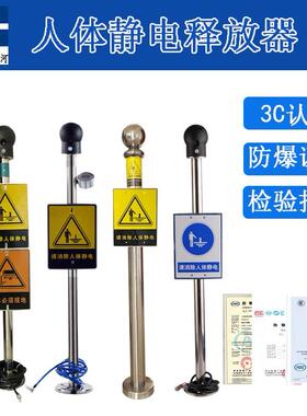 燕河防爆人体静电释放器 本安型声光语音警报器 释放球触摸式