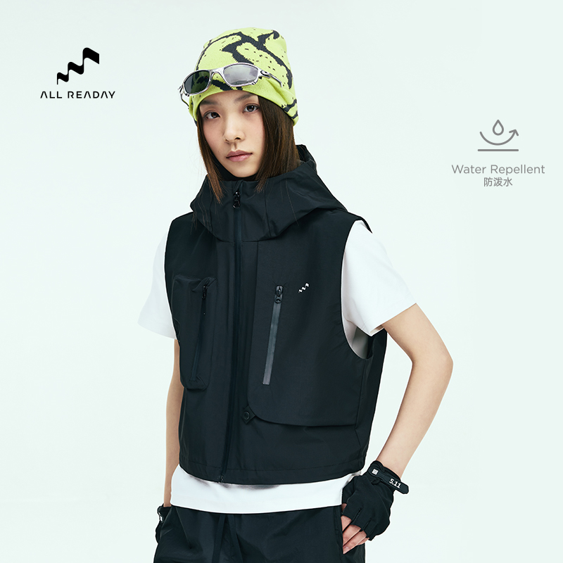 新奇天休闲短款风琴口袋活页马甲