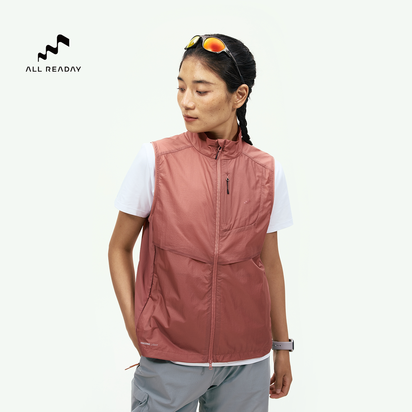 ALLREADAY新奇天 雾行轻薄马甲女户外运动立领薄款背心夏季马夹图片