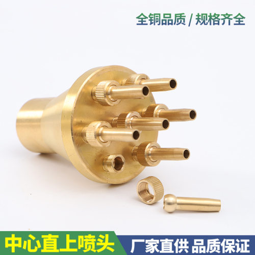 高压直喷水枪多功能家用浇花园林铜冲洗器可调节水管中心直上喷头