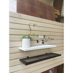 槽板托板置物架万通板挂钩收纳摆放层板白色隔板支凹槽板挂架挂篮