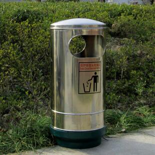 室外不锈钢户外垃圾桶大号果皮箱物业公园景区环卫街道圆形垃圾箱