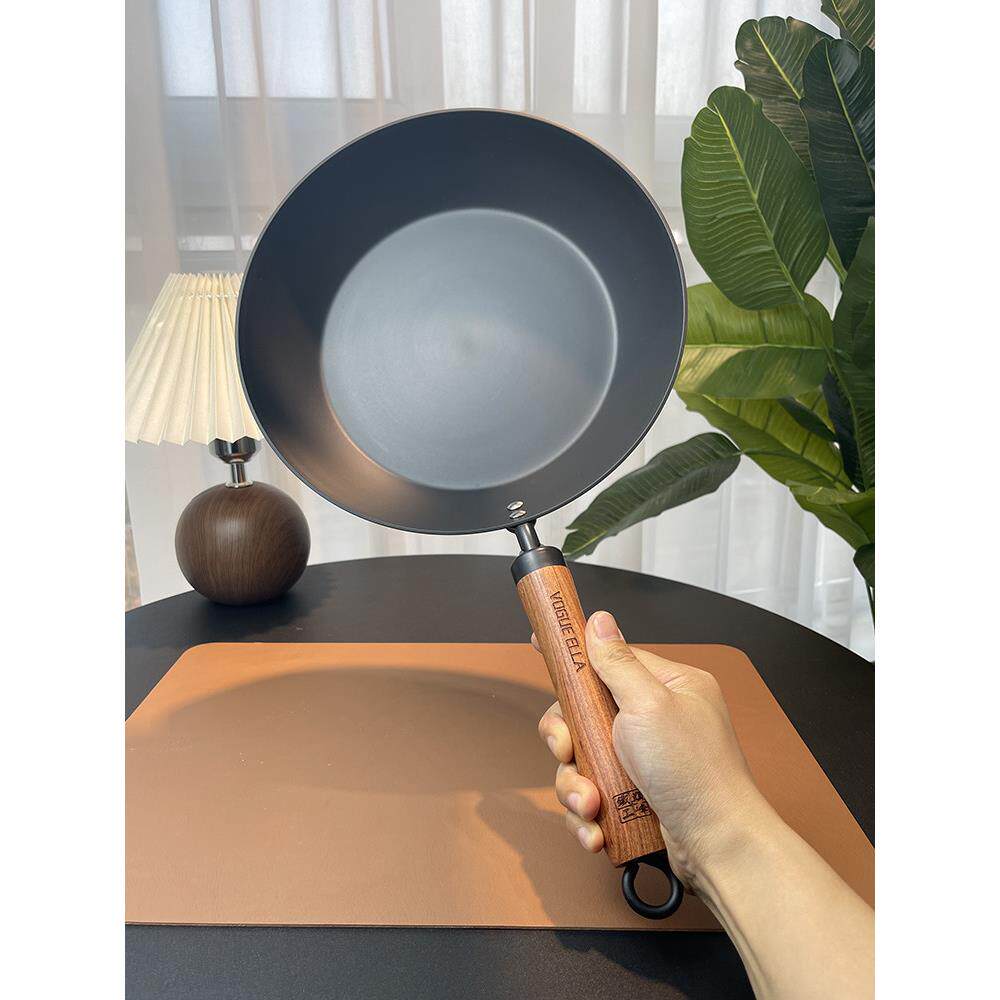 无涂层的铁锅！平底锅煎锅煎蛋煎饼牛排烙饼不粘锅电磁炉燃气灶用