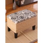 沙发凳 采购产品藤草收纳凳 脚凳 凳 门厅凳 实木收纳凳 换鞋