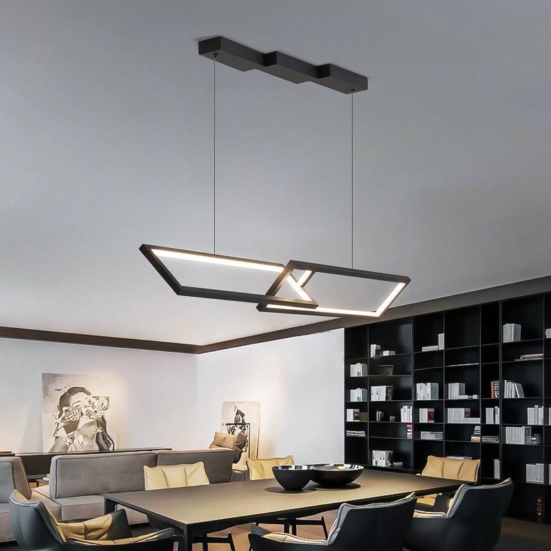 餐厅餐厅长条吊灯现代简约北欧设计师个性饭厅餐桌智能不规则灯