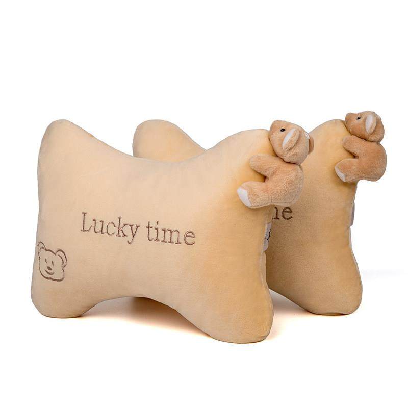 汽车枕头可爱卡通颈枕抱枕护腰枕车用头枕一对通用车内枕头抱枕被