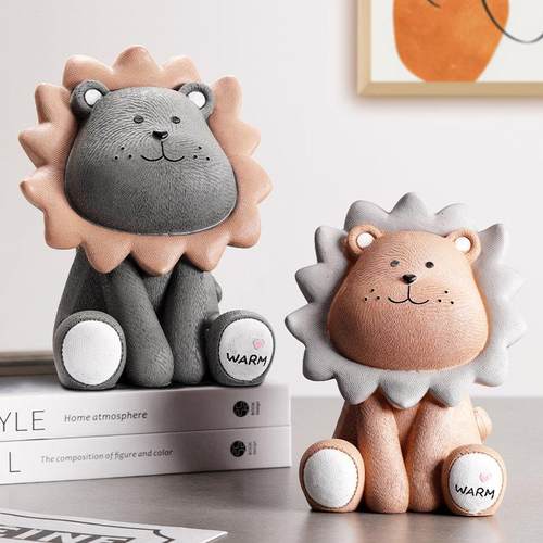 创意北欧儿童存钱罐摆件家居房间装饰品客厅电视柜狮子小摆设可爱