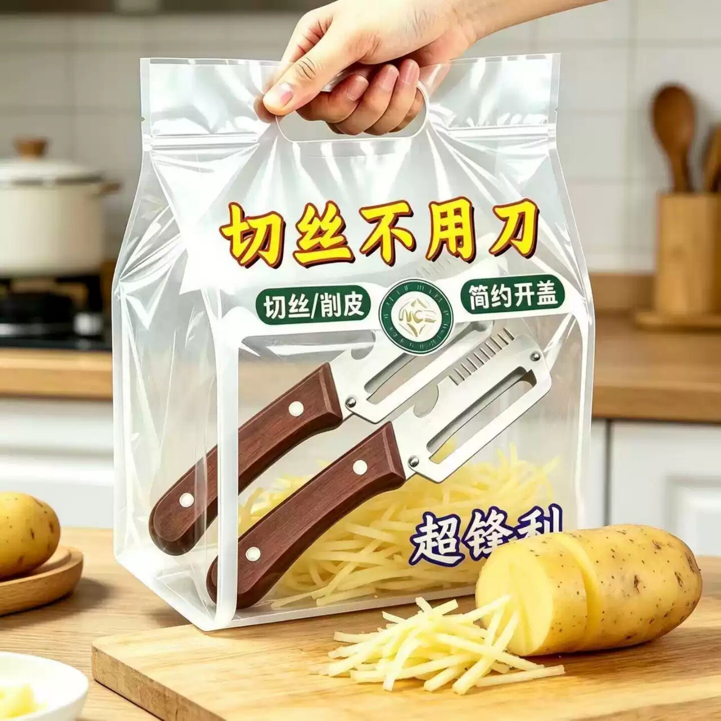 厨房木柄三合一多功能切菜器