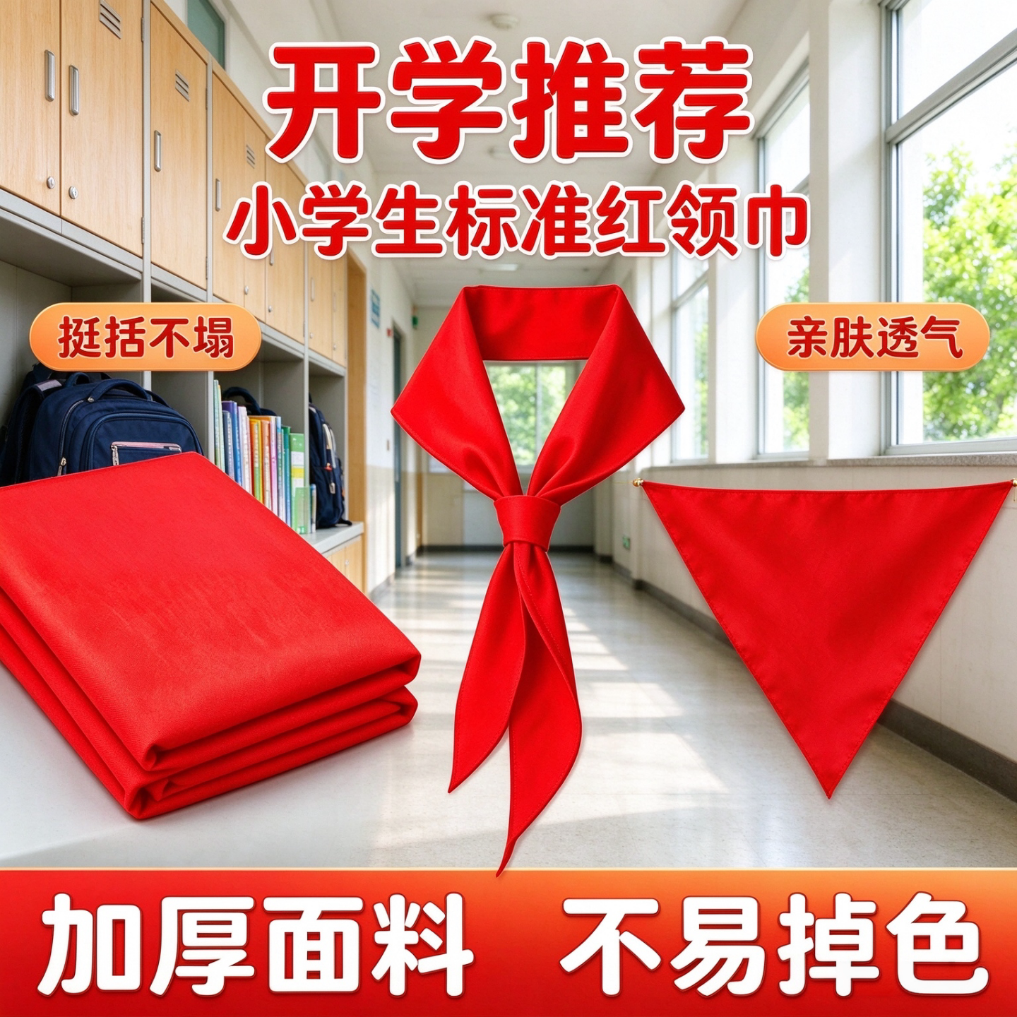 红领巾抗皱不易褪色红领巾