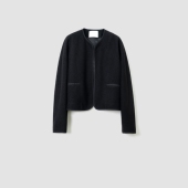 FW081451 羊毛毛呢香风外套 二米专享 极简微茧型肌理感短款