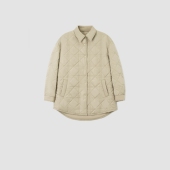 廓形保暖棉服菱形格外套FW091587 式 二米专享 淡人穿搭轻盈衬衫