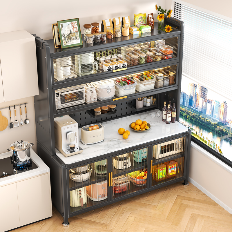 岩板厨房多功能微波炉置物架