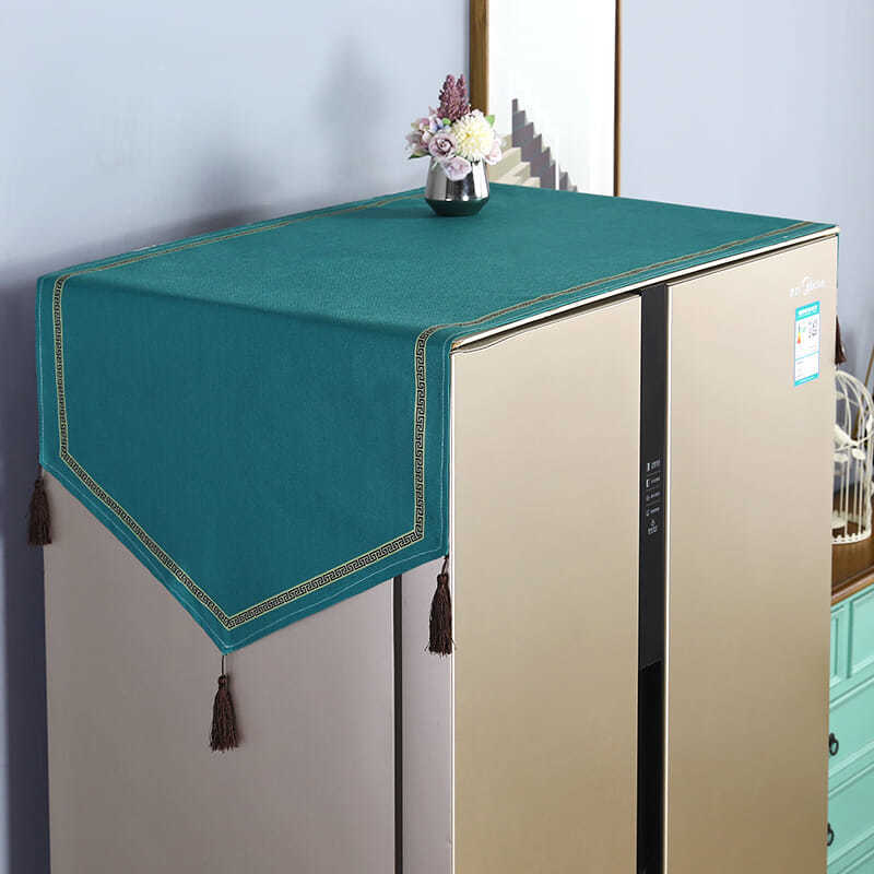 冰箱防尘罩双开门新款盖布防尘布冰箱罩套滚筒洗衣机多用盖巾吊穗