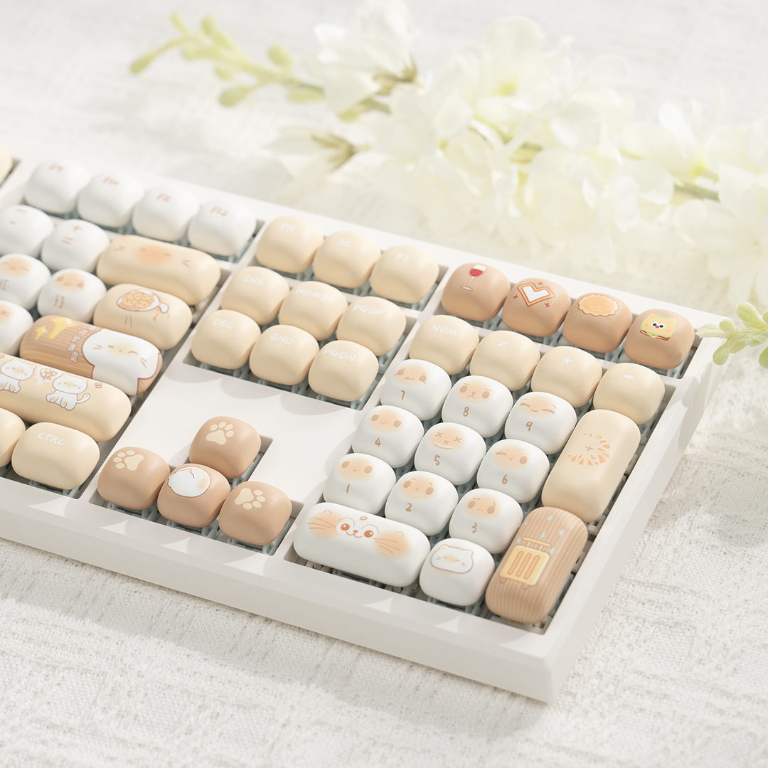 MOG馒头包猫键帽可爱pbt热升华