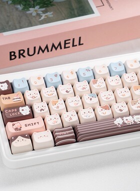 漫步猫YG65三模机械键盘gasket结构可爱女生办公静音麻将音带旋钮