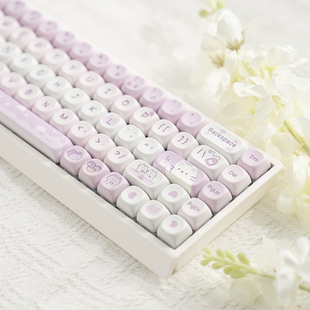 68键 104 moa键帽猫猫下午茶pbt材质热升华可爱适配108