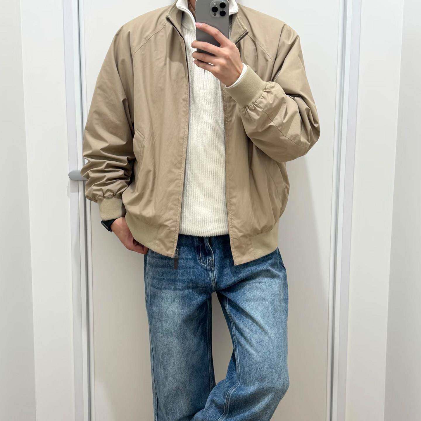 原单品质男装女装哈灵顿立领长袖拉链宽松茄克外套夹克男春484610