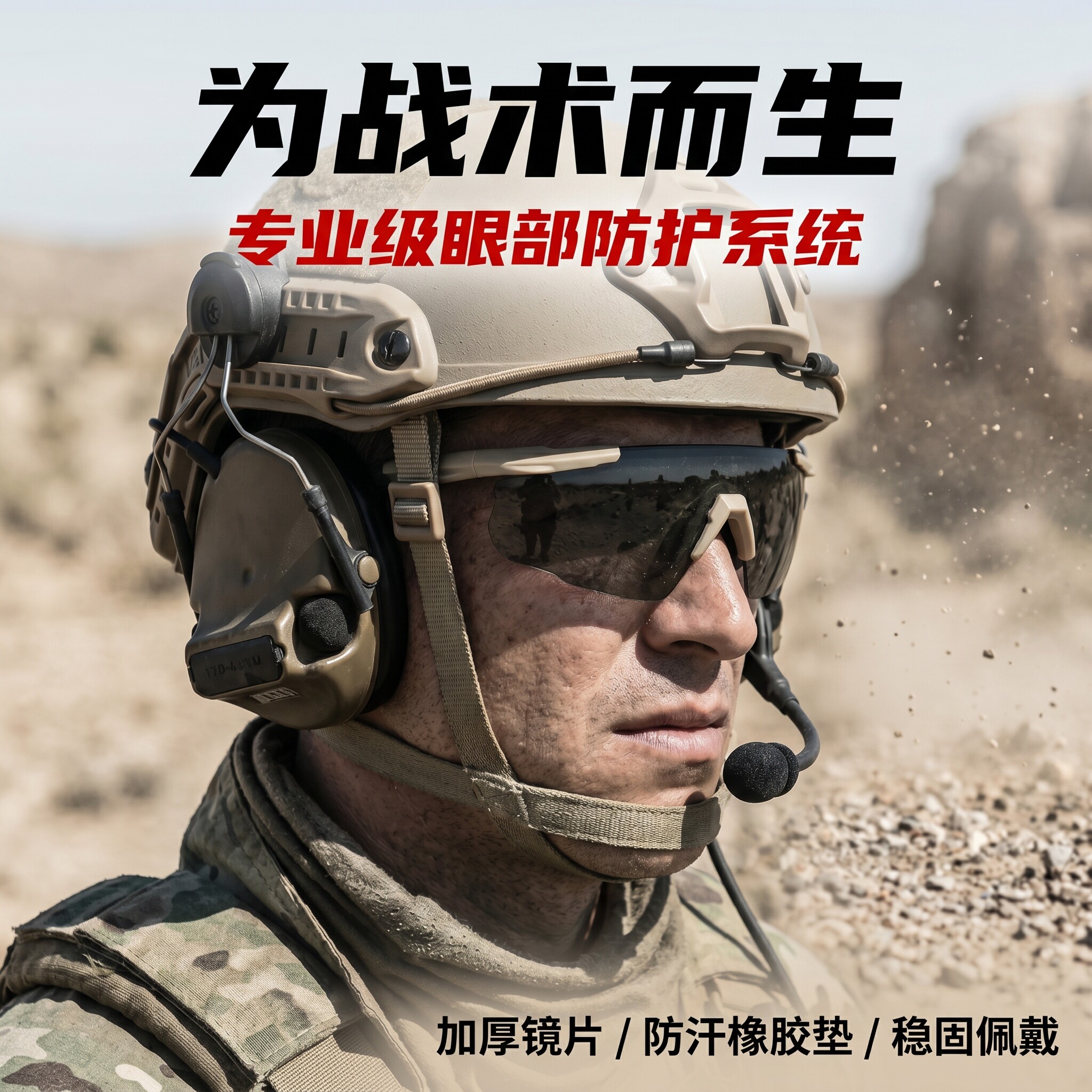 特战兵军迷战术眼镜军迷CS作战防弹射击护目镜抗冲击防风沙墨镜男