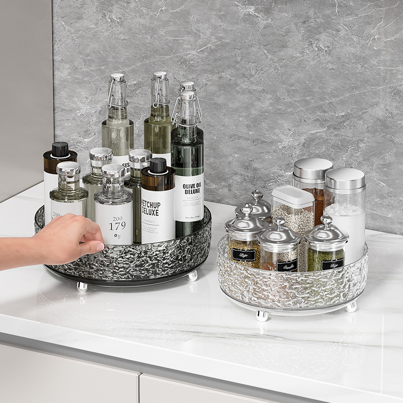 旋转调料置物架厨房台面多功能收纳醋酱油瓶罐收纳架调味品收纳盒