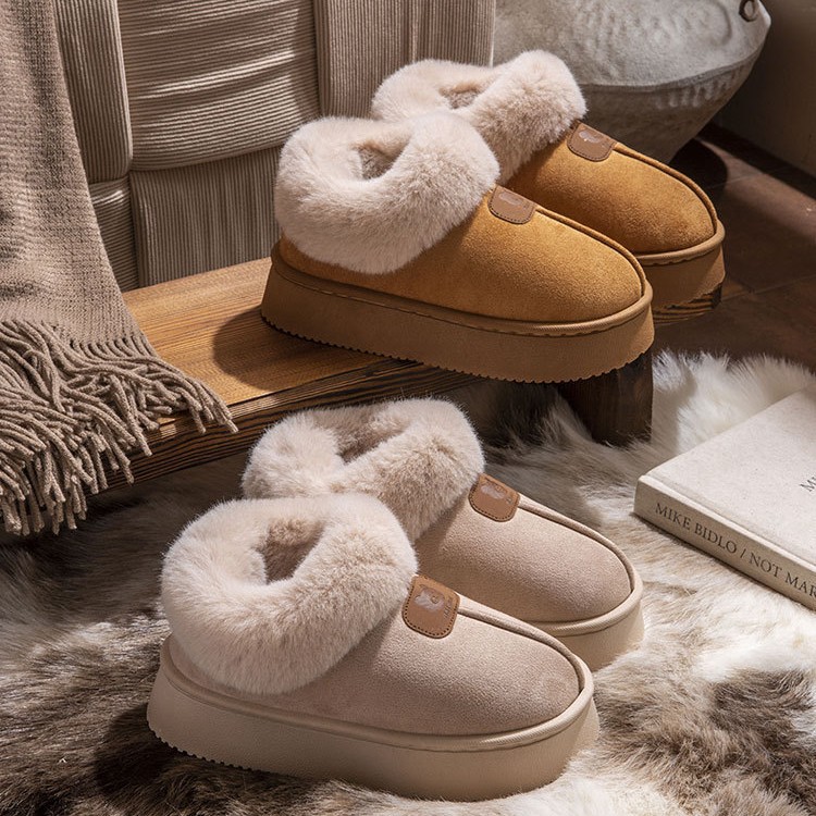 棉鞋女款2025新款全p包跟棉拖鞋女士冬季外穿防滑加绒加厚底毛绒