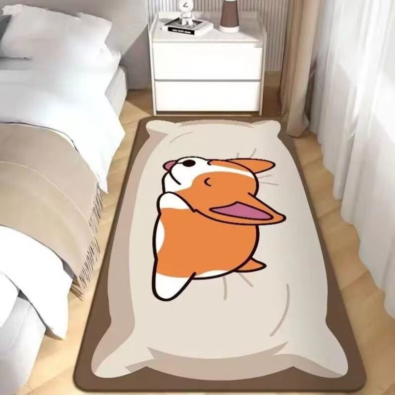 卧室地毯ins风床边毯客厅茶几地垫榻榻米水晶绒地垫房间防滑垫子