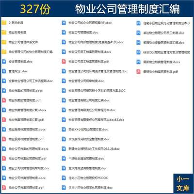 物业公司管理制度汇编财务档案消防设备清洁安全制度管理规定体系