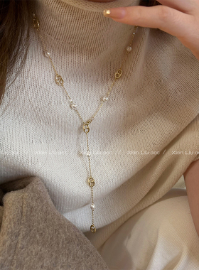 长款猪鼻子珍珠项链女202
