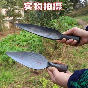 手工鍛打園藝鏟花鍬柳葉鍬挖蒜挖野菜鏟鍬折耳根鏟子加厚尖頭鏟