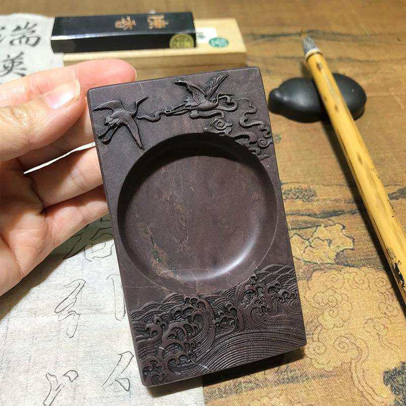 肇庆正宗端砚宋坑4寸小砚台小楷书法专用墨砚天然原石便携式研磨