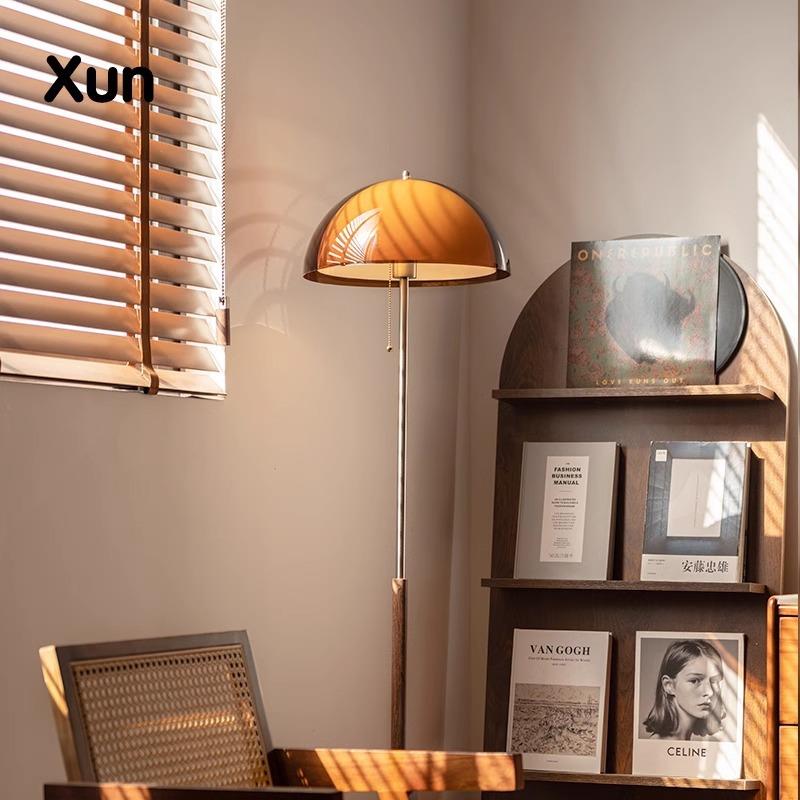 多巴胺中古落地灯客厅沙发旁边高级感氛围灯法式复古卧室立式台灯