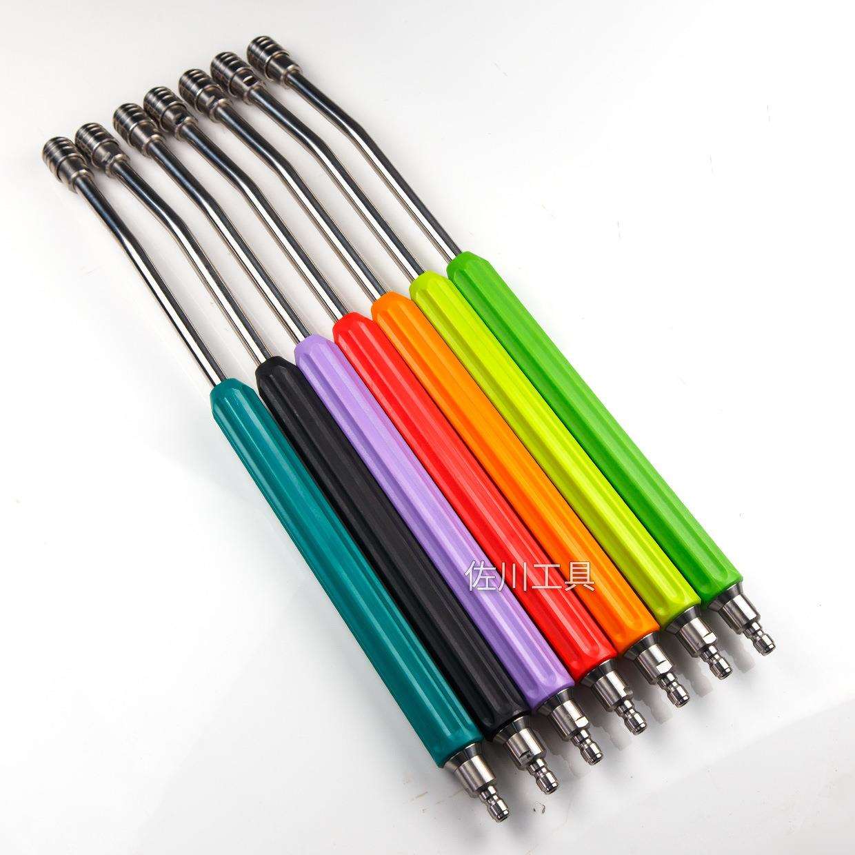 不锈钢自锁快速接头防缠绕加长杆35厘米护套杆蓝杆1/4快插12mm