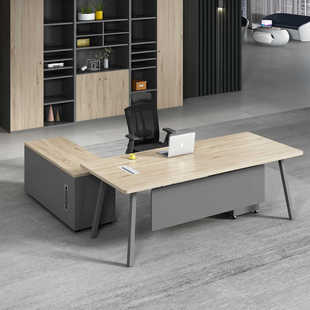 单人办公桌大班台经理主管桌办公室家具 老板桌椅组合简约现代时尚