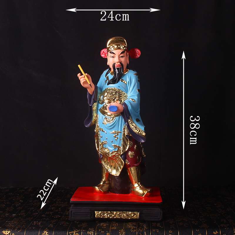 文武判官神像81216英寸树脂彩绘家用供奉城隍冥府判官工艺品桌面