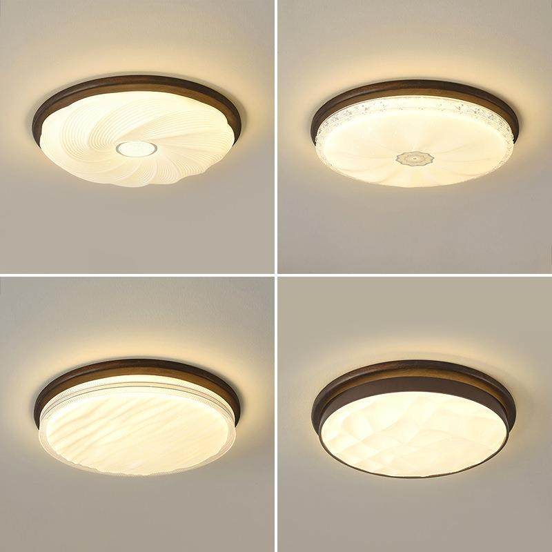 中古卧室吸顶灯现代极简大气复古高端全光谱实木家用客厅书房灯具