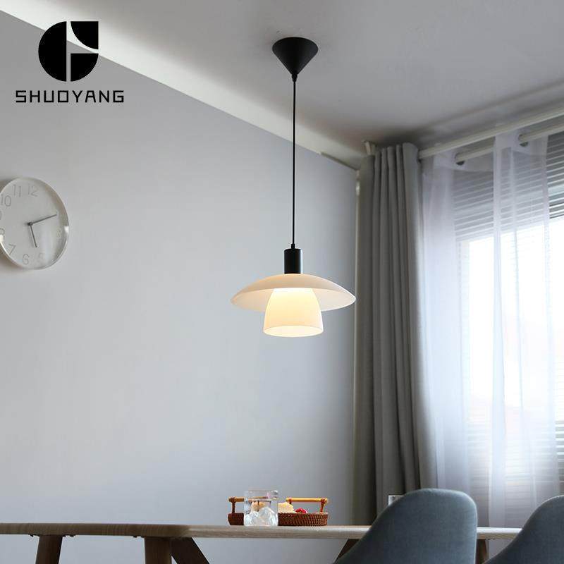 烁阳极简Ph2餐厅吊灯白玻璃单头吧台餐桌岛台书房设计师工作台灯