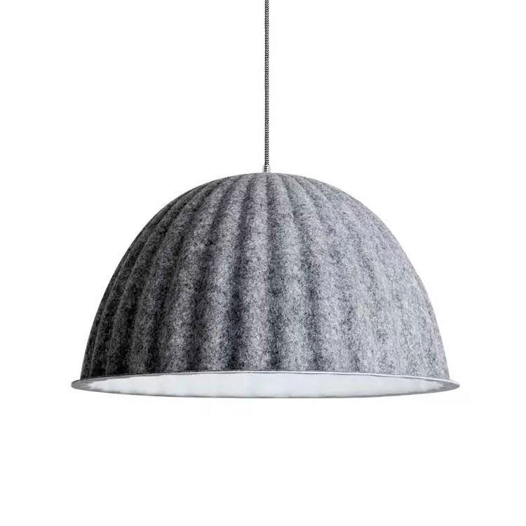 设计师北欧简约现代办公室展餐厅创意南瓜形半圆吸音毛毡吊灯