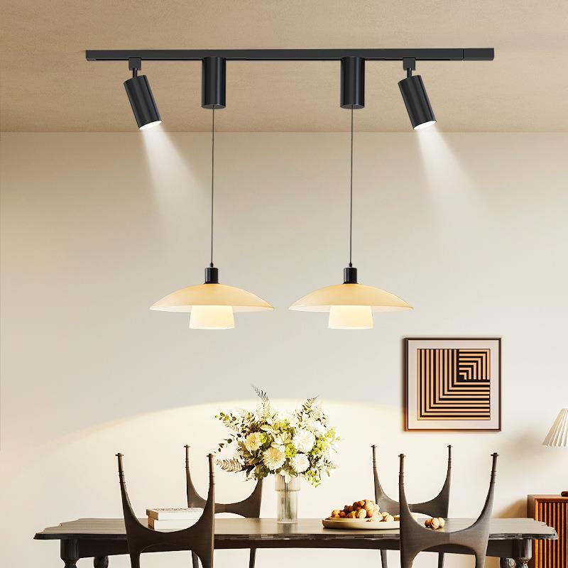 法式中古风可移位吸顶轨道吊灯酒店灯餐厅吧台岛台服装店商用吊灯