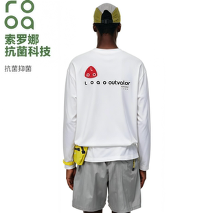 抗菌长t国潮 Logo运动休闲秋季凉感休闲圆领长t情侣装白色长t