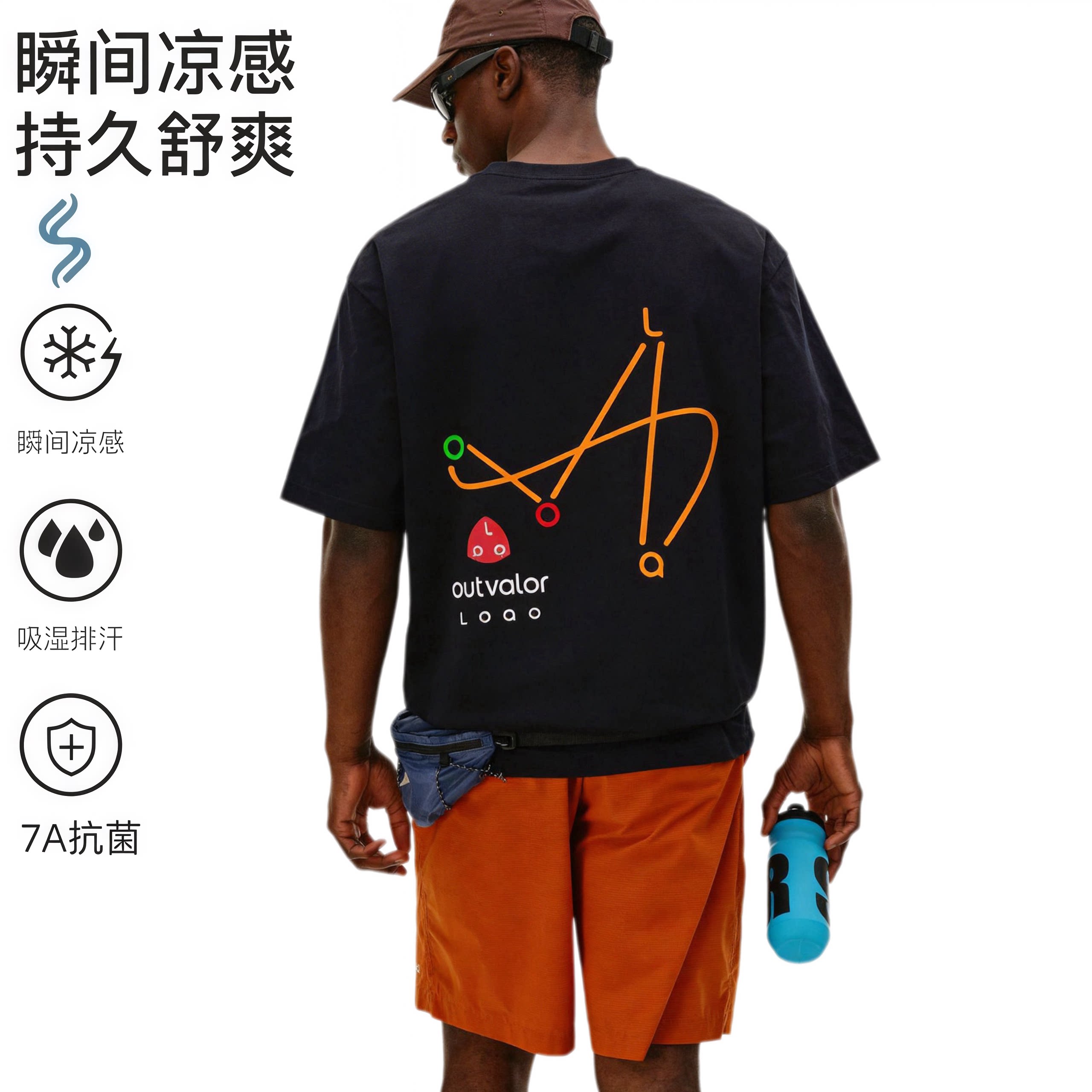 索罗娜7A抗菌凉感运动短袖T恤
