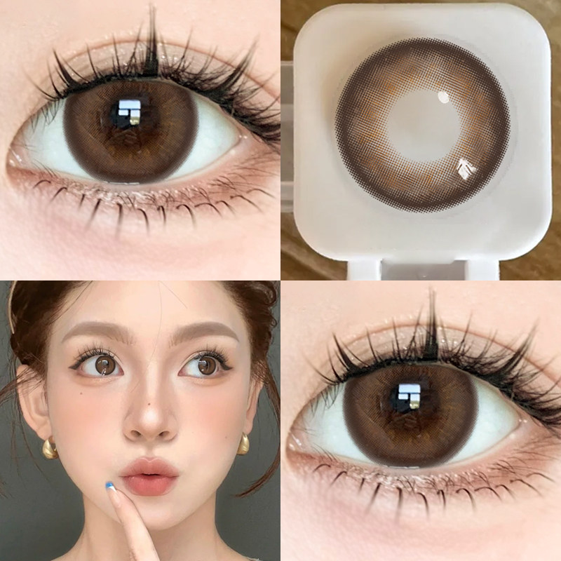 JON棕色美瞳半年抛氛围感自然款大小直径隐形眼镜正品官方旗舰店E