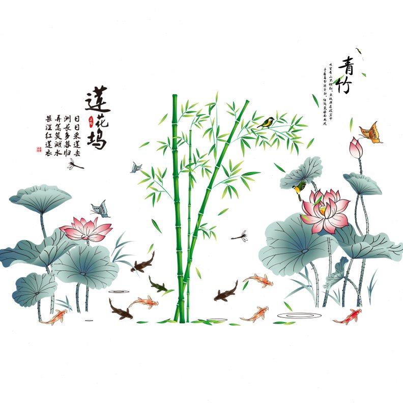 3D立体墙贴画客厅电视背景墙壁纸自粘墙面装饰贴纸墙纸年画中国风