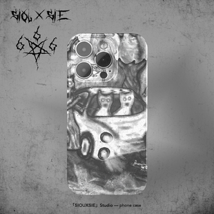 Siouxsie超现实抽象暗黑适用苹果15proMax手机壳iPhone14/13/12小众菲林硬壳7plus/11个性xsmax亮面imd软壳