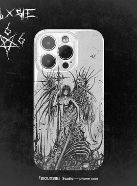 Siouxsie暗黑风古典艺术高级感哥特风手机壳适用iPhone15pro小众苹果14菲林13全包边11/xs插画摇滚原创防摔