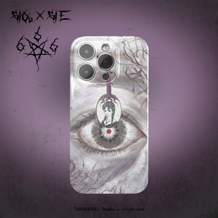 Siouxsie抽象眼睛超现实适用iPhone15proMax苹果13手机壳艺术14plus菲林iPhone12磨砂11高级感xsmax创意个性