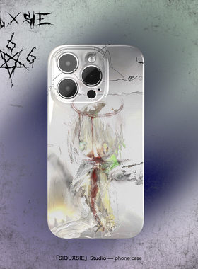 Siouxsie抽象艺术插画适用苹果15promax手机壳新款iphone14高级感13pro暗黑风12创意11个性7/8plus软壳菲林硬