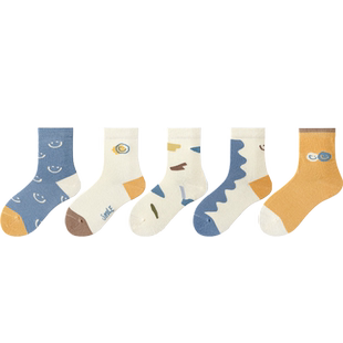 儿童袜子春秋款纯棉防臭中筒袜男童女童小孩宝宝全棉无骨潮袜春夏